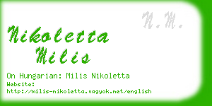 nikoletta milis business card